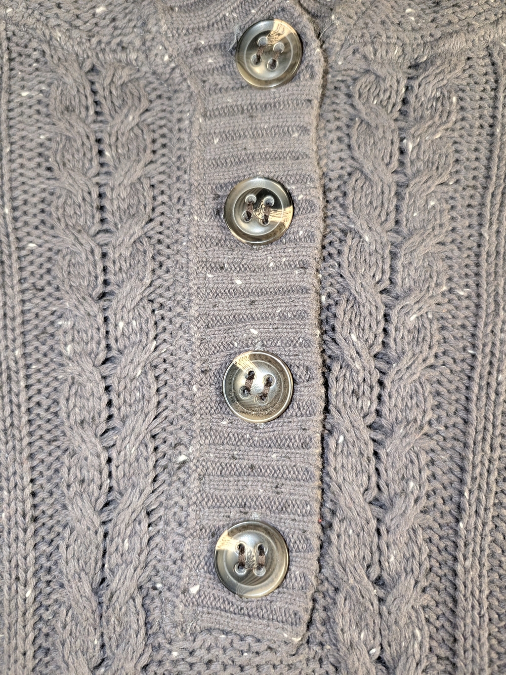 dELiA*s CharcoalGray with Multicolored specks Long-Sleeve Henley Hoodie Sweater - Picture 3 of 15